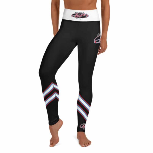 Azar's MDBGA Yoga Leggings - Hip/Ankle Logos w/Stripes