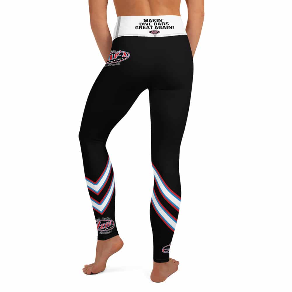 Azar's MDBGA Yoga Leggings – Hip/Ankle Logos w/Stripes