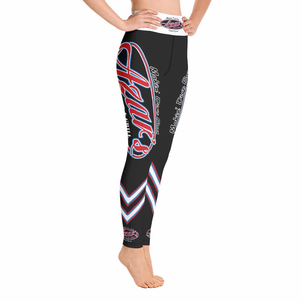 Azar's MDBGA Yoga Leggings - Large Side Logo w/Stripes